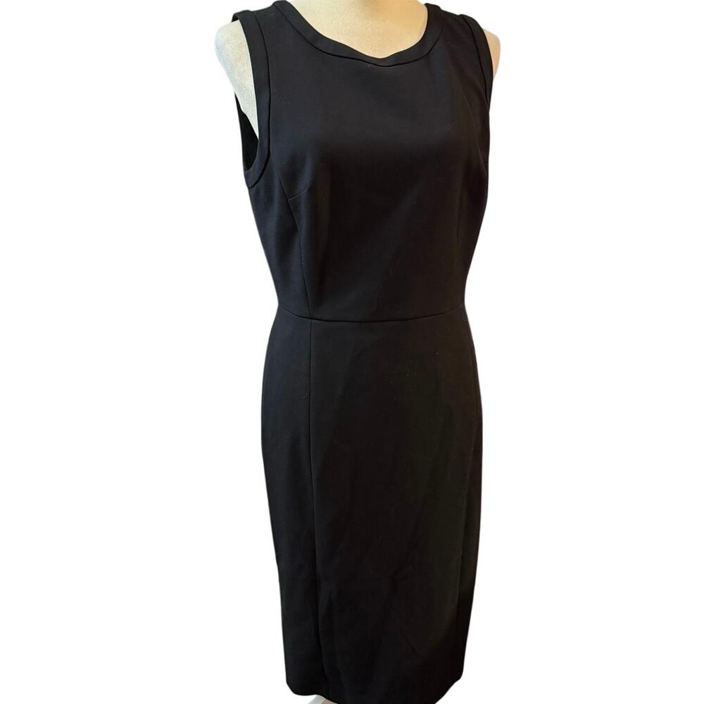J.Crew Black Sleeveless Sheath Dress Career Office Classic Knee Length Size 6